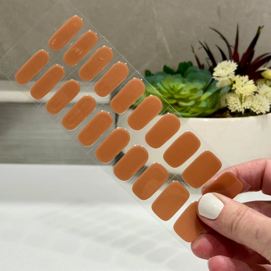 semicured gel nails in mocha